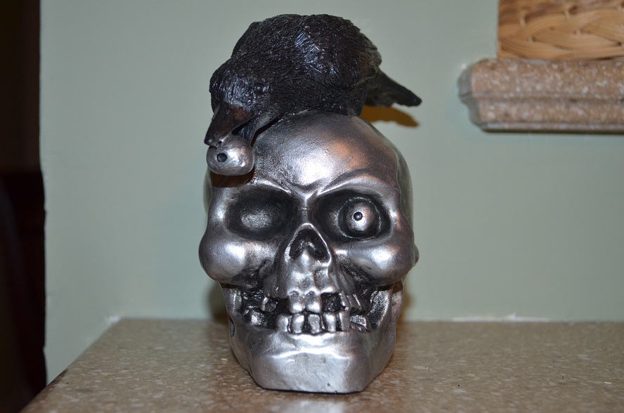 Skull with crow