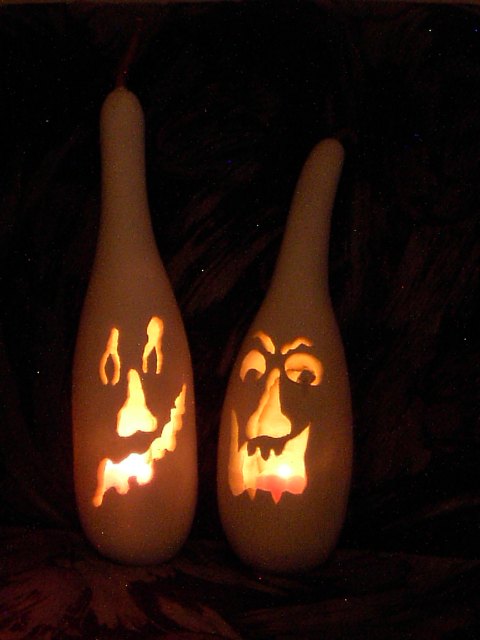 Nobody ever said you could only carve pumpkins! Throw a few gourds in.